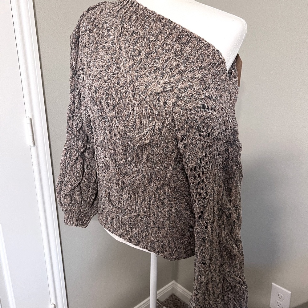 Chenille Off-Shoulder Sweater